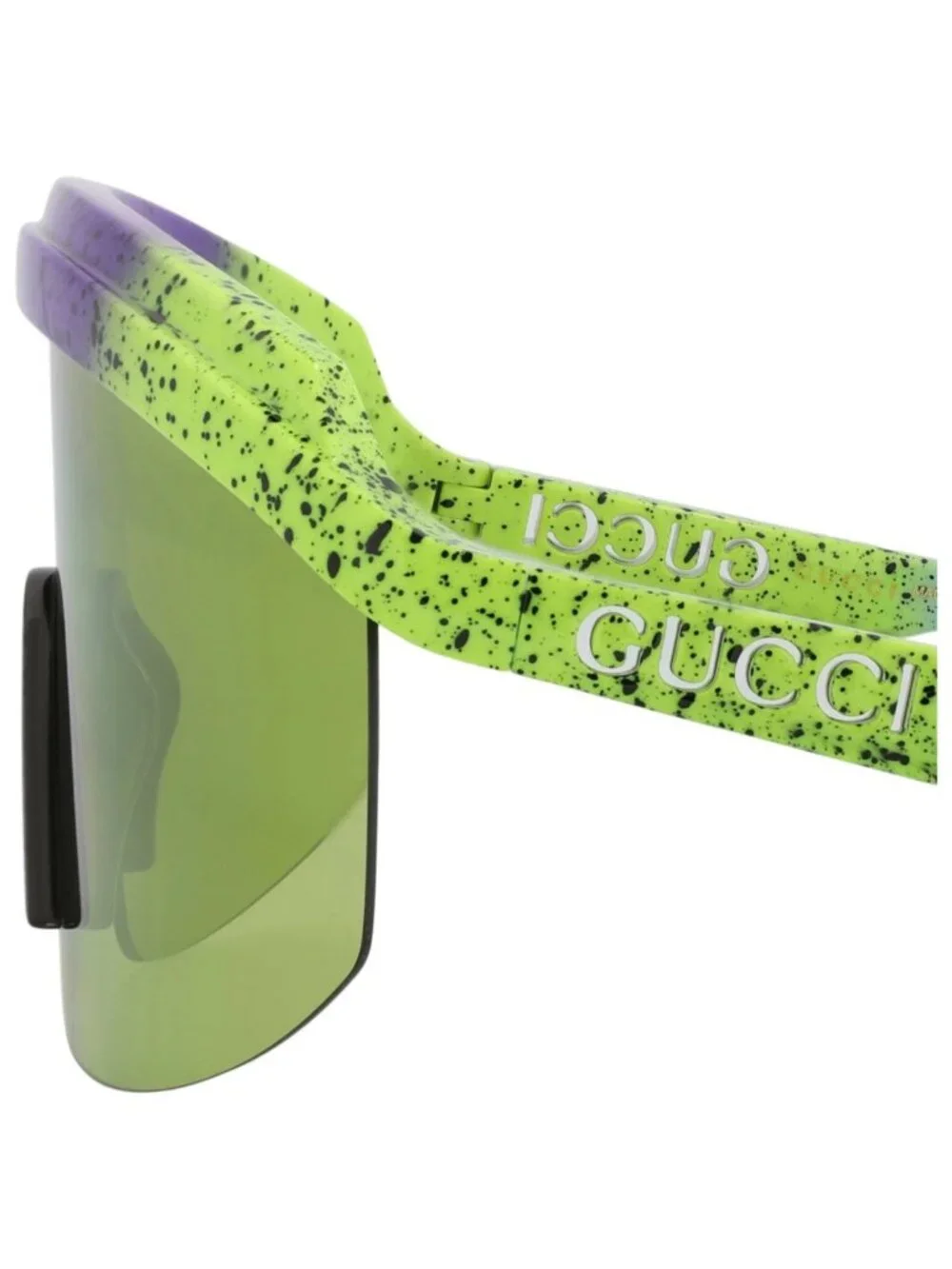 New Gucci Women's Sunglasses Shield Wrap Injection Frame Green Green Green